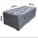 Ver imagem 3 de Bicama Baú Solteiro Conjugado de Mola com Cama Auxiliar Bicama 3 em 1 Suede Cinza