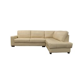 Sofá de Couro Canto Marrocos 3 Lugares com Chaise Direita - Manteiga - 2