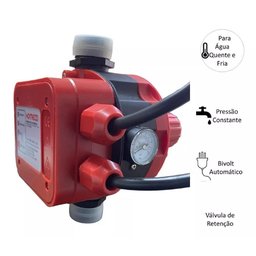 Pressostato Ps1100m Komeco C/ Manômetro Água Quente e Fria 110v/220v - 2