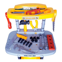 Kit Bancada de Ferramentas Infantil Oficina Para Crianças Brinquedo Didático Com Acessórios 54 Peças - 5