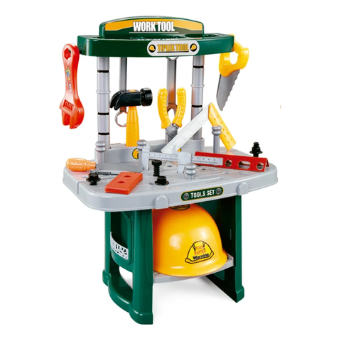 Kit Bancada de Ferramentas Infantil Oficina Para Crianças Brinquedo Didático Com Acessórios 54 Peças