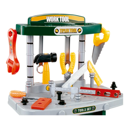 Kit Bancada de Ferramentas Infantil Oficina Para Crianças Brinquedo Didático Com Acessórios 54 Peças - 3