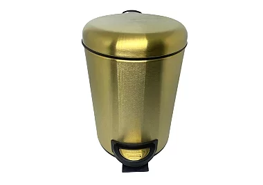 Lixeira Dourada em Aço Inox Fosca para banheiro com Pedal 3L – By Fineza - 4