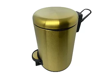 Lixeira Dourada em Aço Inox Fosca para banheiro com Pedal 3L – By Fineza - 2