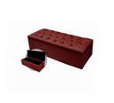 Ver imagem 3 de Kit Cabeceira + Calçadeira Baú Mirage King Size 195cm Suede - Ecotec Decor:Vinho