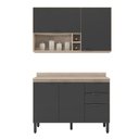 Ver imagem 1 de Cozinha Modulada Firenze FI0012 Avena Grafito - Demóbile