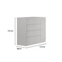 Ver imagem 2 de Cômoda para Quarto com Sapateira 4 Gavetas - 045-neve - Star Móveis