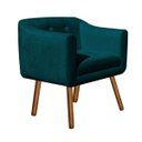 Ver imagem 2 de Poltrona Decorativa Julia Suede Azul Pavão - D'Rossi