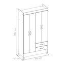 Ver imagem 4 de Guarda Roupa Casal Scala Nobre Udini 4 Portas 2 Gavetas MDP Branco-Rosa-Branco Demóbile