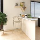 Ver imagem 6 de Kit 6 Banquetas Allegra com Encosto Design Cozinha/bancada - Nude