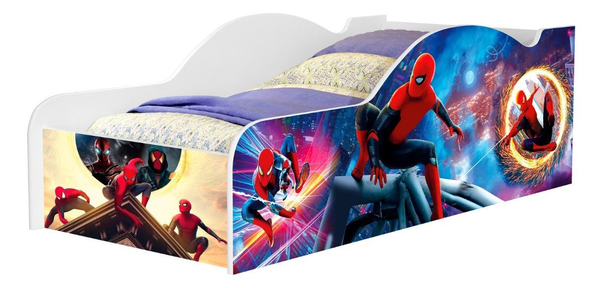 Cama Carro Infantil Juvenil Homem Aranha Heróis 100% Mdf - 2