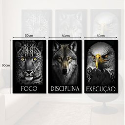 Quadro Decorativo em Acrílico Motivacional Foco 90x50cm - 1