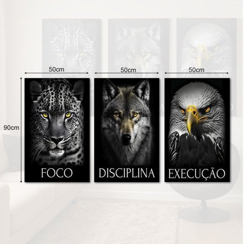 Quadro Decorativo em Acrílico Motivacional Foco 90x50cm