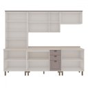 Ver imagem 3 de Cozinha Completa Iluminata 12 Portas 3 Gavetas 100% Mdf com Vidro Branco/fendi/mineral - Genialflex