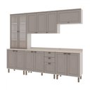 Ver imagem 2 de Cozinha Completa Iluminata 12 Portas 3 Gavetas 100% Mdf com Vidro Branco/fendi/mineral - Genialflex