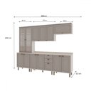 Ver imagem 4 de Cozinha Completa Iluminata 12 Portas 3 Gavetas 100% Mdf com Vidro Branco/fendi/mineral - Genialflex