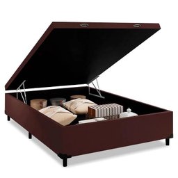 Colchão Casal Masterpocket One Side Luckspuma Maxi Life + Cama Box com Baú Casal 138x188:marrom - 7
