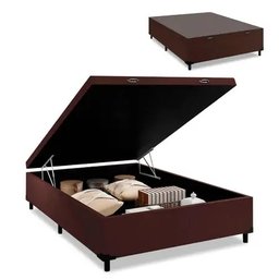Colchão Casal Masterpocket One Side Luckspuma Maxi Life + Cama Box com Baú Casal 138x188:marrom - 4
