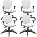 Ver imagem 1 de Kit 04 Cadeiras de Escritório Executiva Office Giratória Preto Baixa Flexi P03 Vinil Branco -