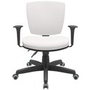 Ver imagem 6 de Kit 04 Cadeiras de Escritório Executiva Office Giratória Preto Baixa Flexi P03 Vinil Branco -