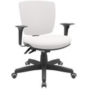 Ver imagem 3 de Kit 04 Cadeiras de Escritório Executiva Office Giratória Preto Baixa Flexi P03 Vinil Branco -