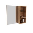 Ver imagem 2 de Espelheira Estante Suspensa Organizadora 1 Espelho 2 Prateleiras Para Banheiro Marrom Madeira