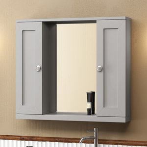 Espelheira Provençal 80 Cinza Mat: Cinza / Cromado