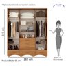 Guarda-Roupa Casal 4 Portas 6 Gavetas Sonic - Carvalho Grife - 5