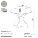 Ver imagem 6 de Conjunto Mesa Jantar 4 Lugares Tampo MDF com Vidro Off White com Freijó Dalla Costa Móveis