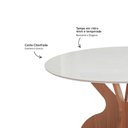 Ver imagem 4 de Conjunto Mesa Jantar 4 Lugares Tampo MDF com Vidro Off White com Freijó Dalla Costa Móveis