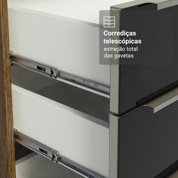 Armário de Cozinha Completa 566cm Rustic/preto Lux Madesa 01 - 8