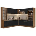 Ver imagem 3 de Armário de Cozinha Completa 566cm Rustic/preto Lux Madesa 01
