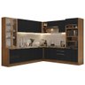 Armário de Cozinha Completa 566cm Rustic/preto Lux Madesa 01 - 3