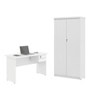 Ver imagem 1 de Escrivaninha com Armário NINA2 2 Portas 2 Gavetas 120cm Branco Casah