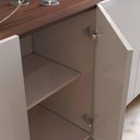 Ver imagem 7 de Aparador Buffet para Sala de Jantar 4 Portas 160cm Puerto C04 Off White Nogueira Preto Fosco - Lyam