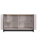 Ver imagem 2 de Aparador Buffet para Sala de Jantar 4 Portas 160cm Puerto C04 Off White Nogueira Preto Fosco - Lyam