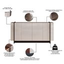 Ver imagem 4 de Aparador Buffet para Sala de Jantar 4 Portas 160cm Puerto C04 Off White Nogueira Preto Fosco - Lyam