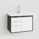 Ver imagem 2 de Gabinete para Banheiro Unik 65cm com Pia Lavatorio Suspenso Fimap Grafite Branco