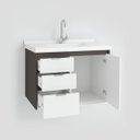 Ver imagem 3 de Gabinete para Banheiro Unik 65cm com Pia Lavatorio Suspenso Fimap Grafite Branco