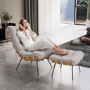Ver imagem 4 de Puff Decorativo Costela L02 Linho Bege - Lyam Decor