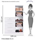Ver imagem 4 de Cômoda Belize Plus 4 Gavetas 1 Porta - Branco Textura - Móveis Albatroz