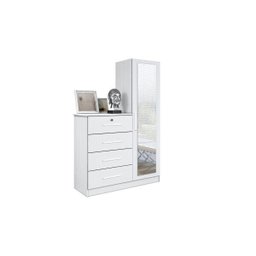 Cômoda Belize Plus 4 Gavetas 1 Porta - Branco Textura - Móveis Albatroz - 1