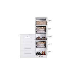 Cômoda Belize Plus 4 Gavetas 1 Porta - Branco Textura - Móveis Albatroz - 3