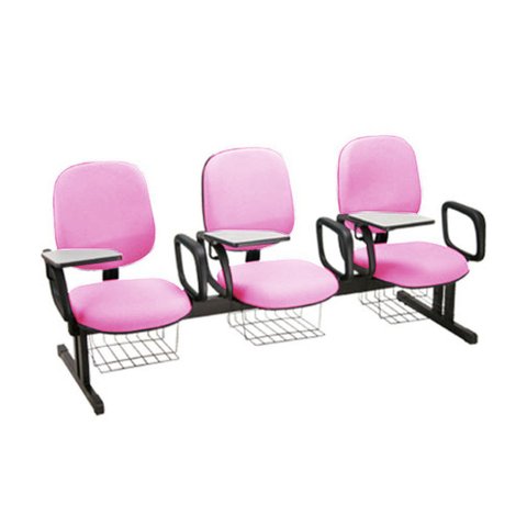 Cadeira em Longarina para Escolas Linha Uno Rosa