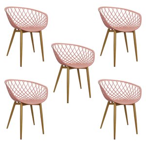 Kit 5 Cadeiras Poltrona Clarice Sidera Nest Web com Apoio de Braço