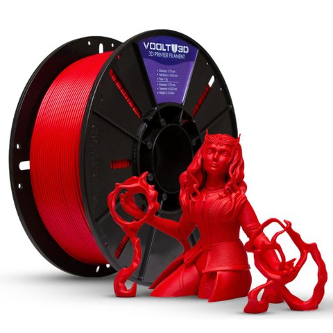 Filamento para Impressora 3d - Pla Vermelho Velvet - 1kg - 1,75mm - Voolt3d