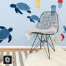 Papel De Parede Infantil Adesivo mar tartarugas água viva - 3