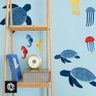 Papel De Parede Infantil Adesivo mar tartarugas água viva - 1