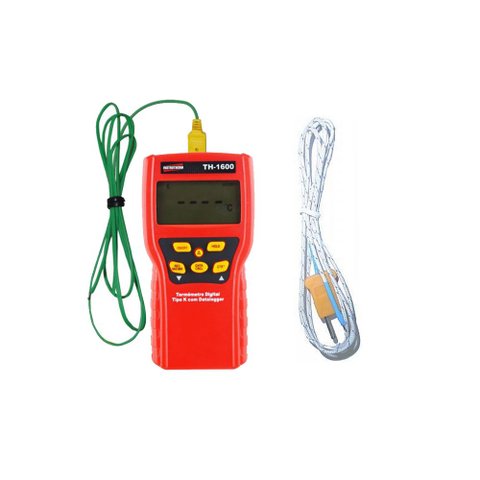 Kit Termômetro Digital Sensor Tipo K Datalogger Manual Hold 1 Canal Th-1600 Portátil Sensor Temperat