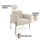 Ver imagem 4 de Namoradeira e 2 Poltronas Pé Ferro Dourado Marisa Bouclê D03 - D’Rossi